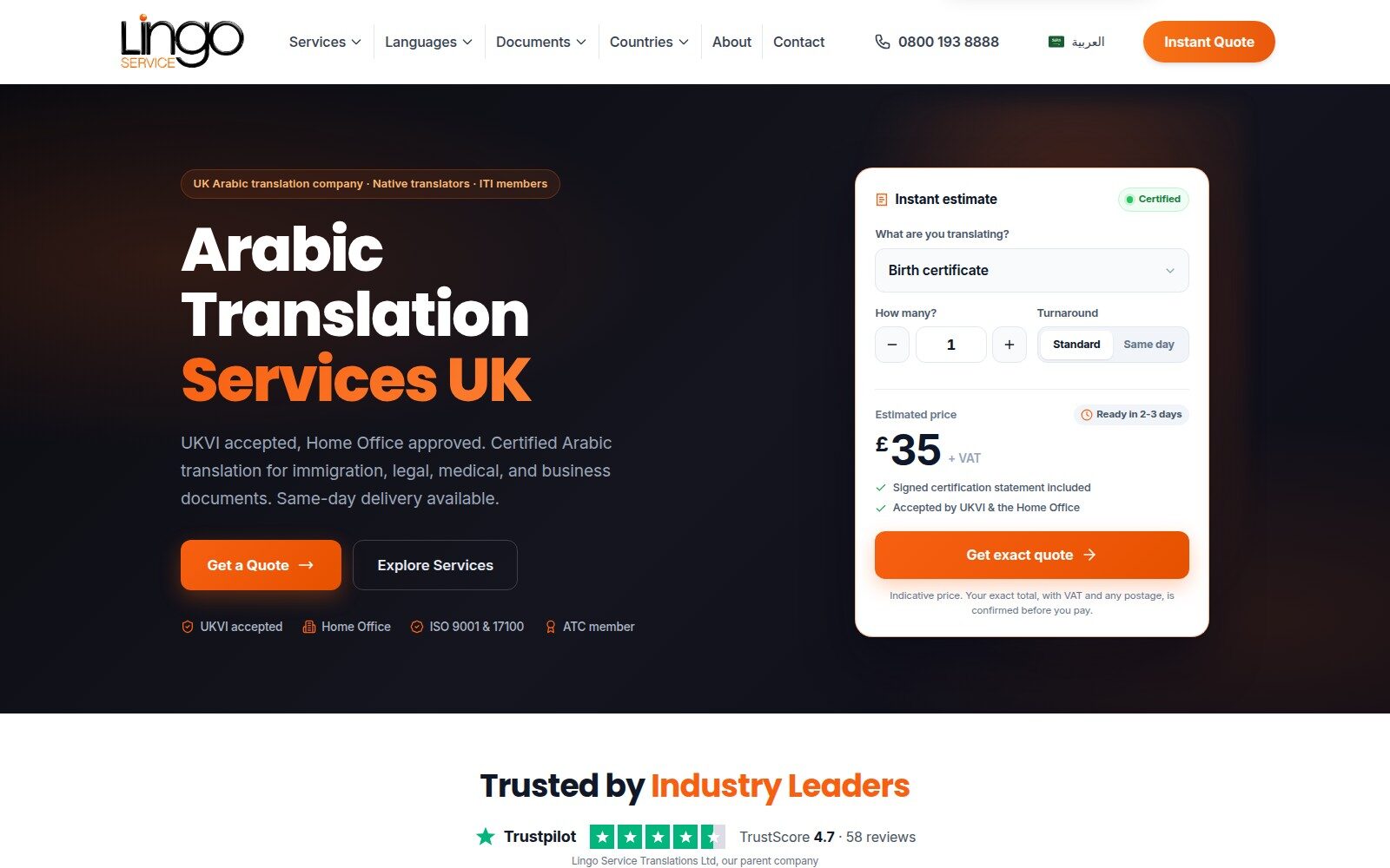 Arabic Translation UK, certified Arabic translation service